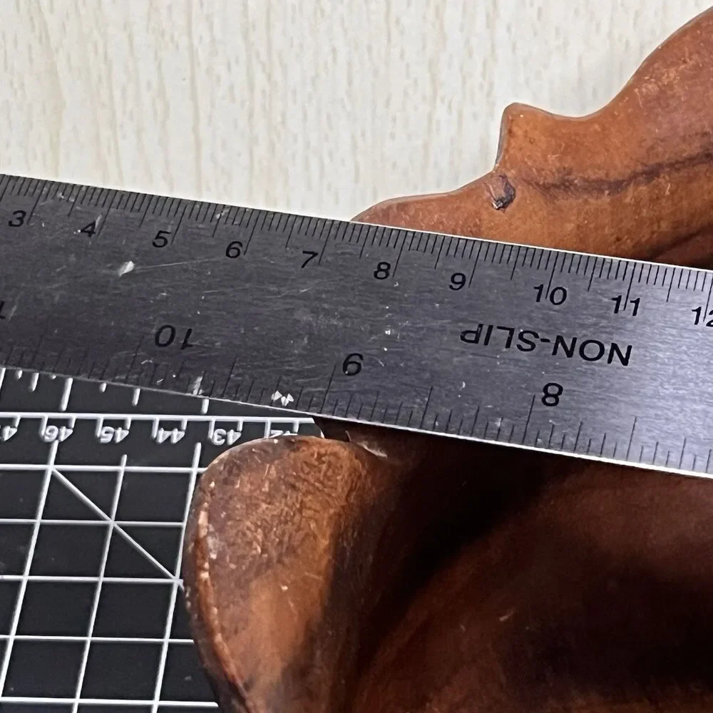 Vintage Hardwoods Wooden Bowl MCM tulip Carved Natural Storage Decor Container